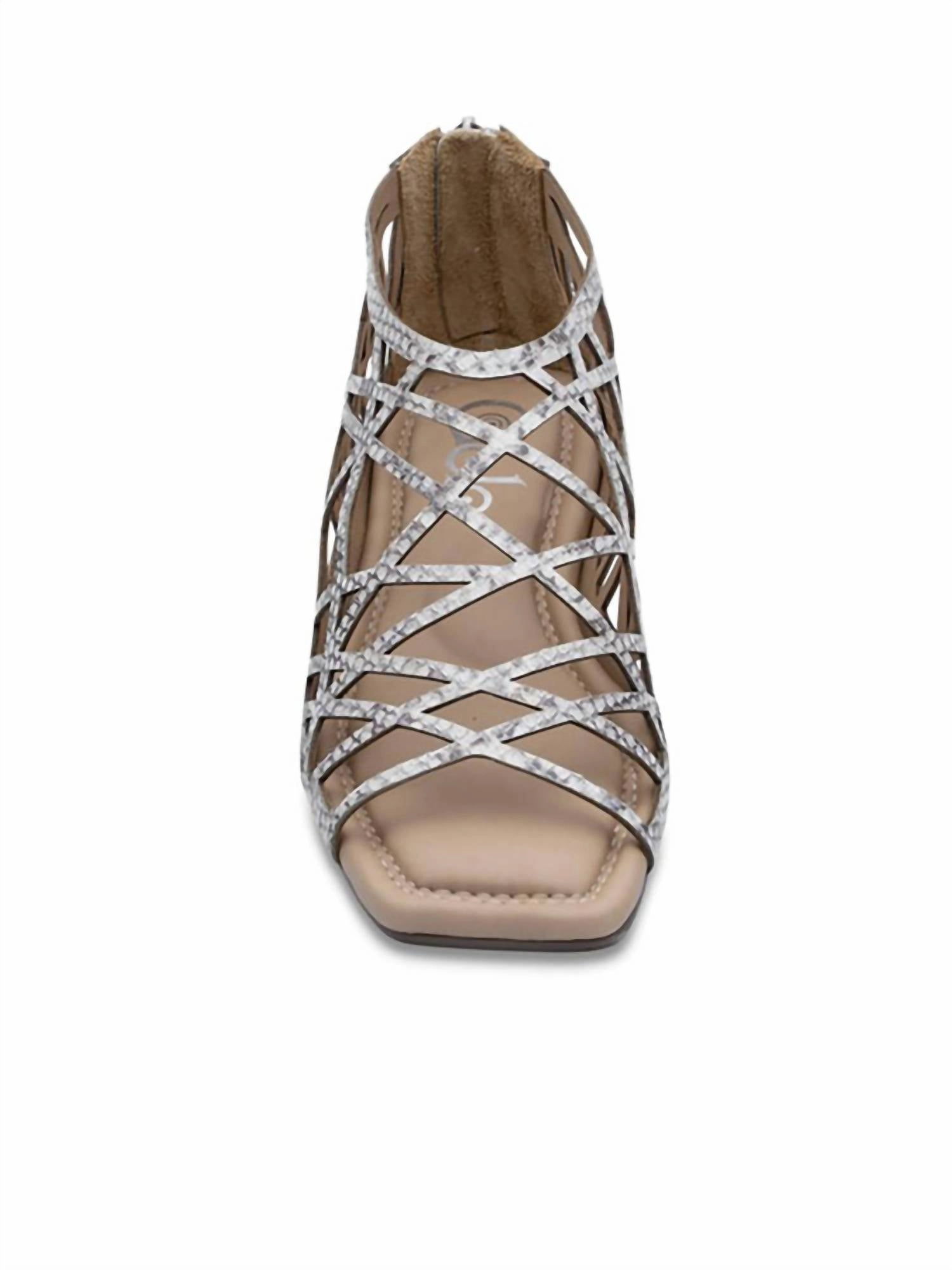 Lazy Sandal In Natural Snake Print