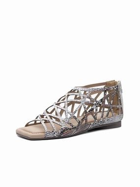 Lazy Sandal In Natural Snake Print