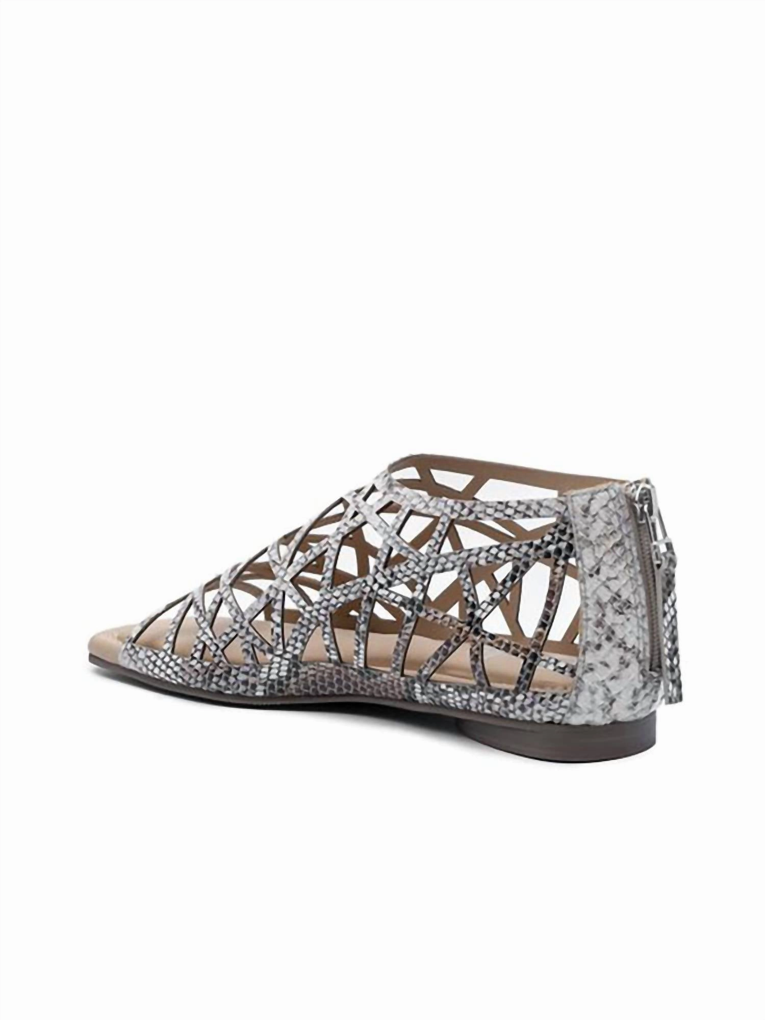Lazy Sandal In Natural Snake Print