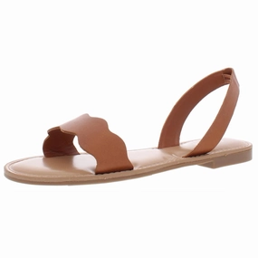 Leena Womens Faux Leather Open Toe Slingback Sandals