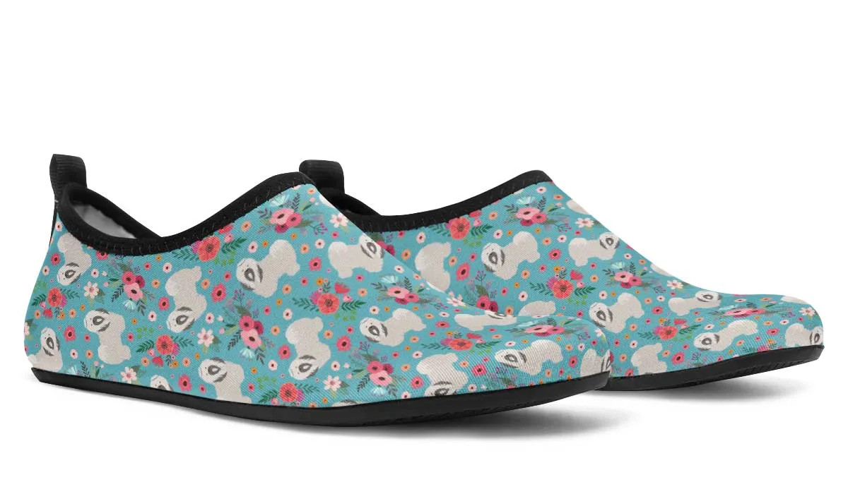 Lhasa Apso Flower Aqua Barefoot Shoes