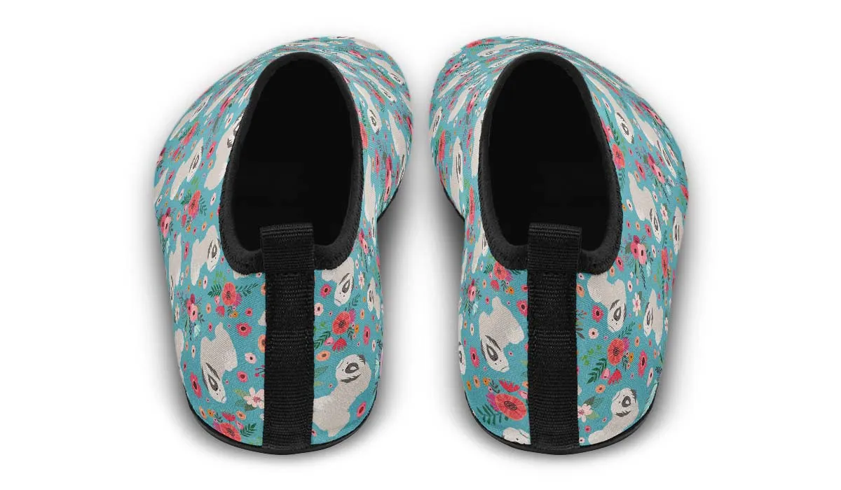 Lhasa Apso Flower Aqua Barefoot Shoes