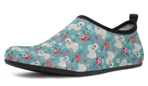 Lhasa Apso Flower Aqua Barefoot Shoes