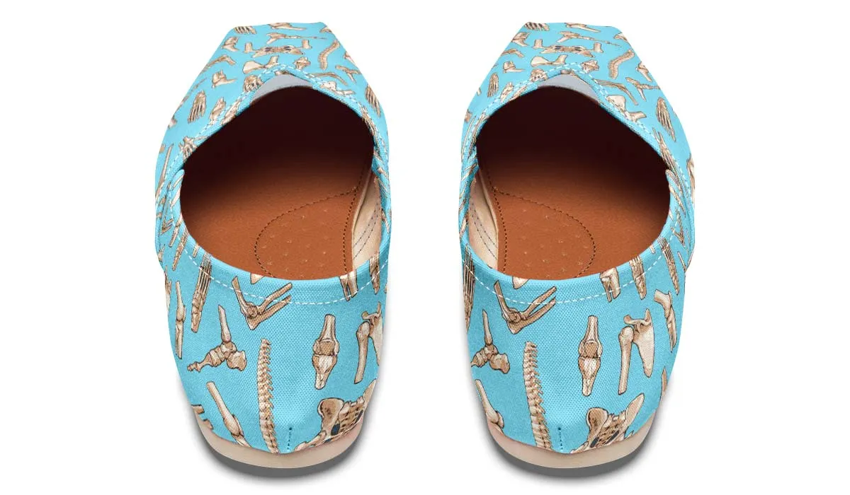 Light Blue Bone Pattern Casual Shoes