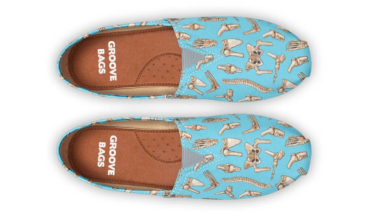 Light Blue Bone Pattern Casual Shoes
