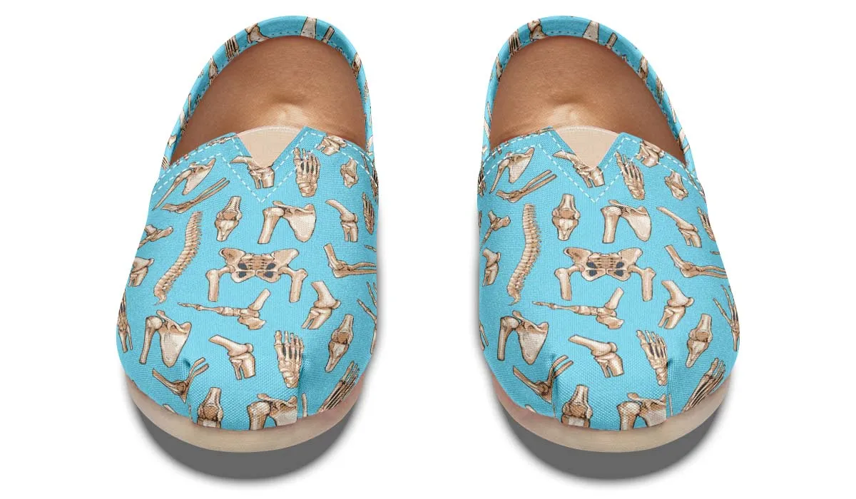 Light Blue Bone Pattern Casual Shoes