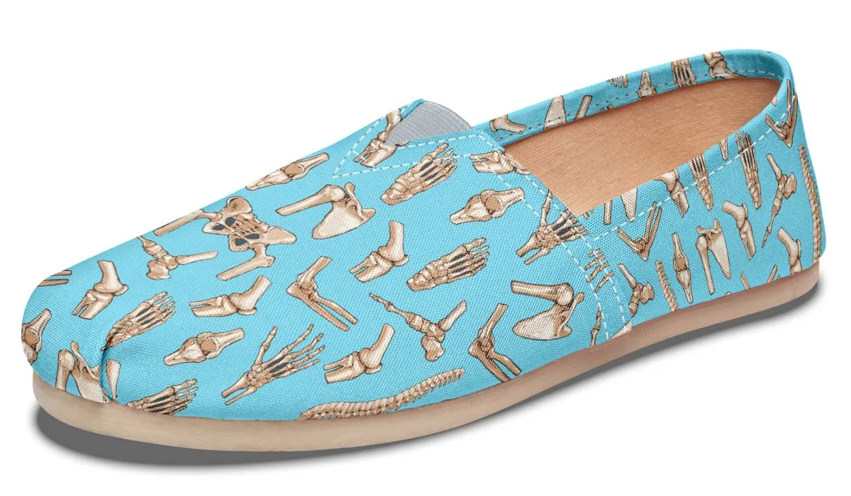 Light Blue Bone Pattern Casual Shoes