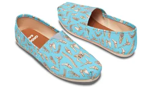 Light Blue Bone Pattern Casual Shoes