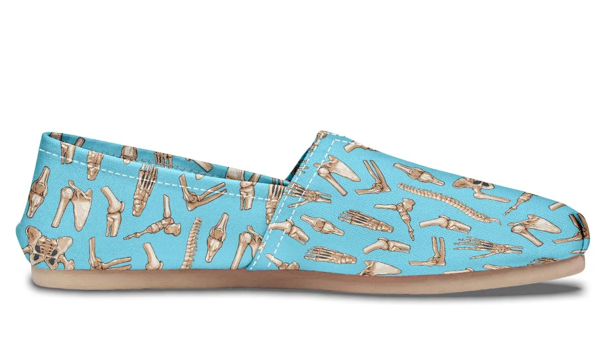 Light Blue Bone Pattern Casual Shoes