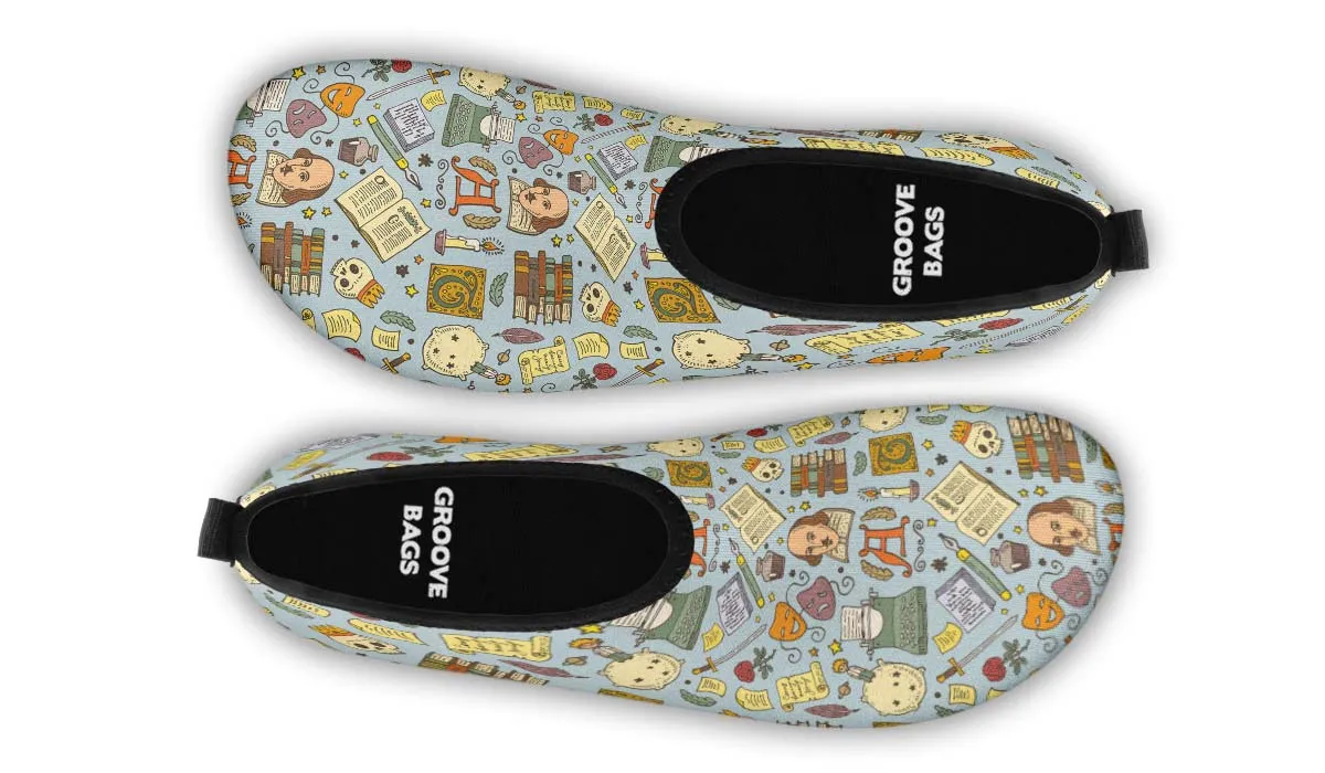 Literature Pattern Aqua Barefoot Shoes