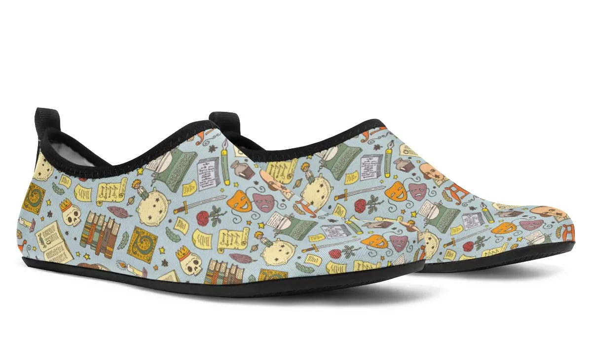 Literature Pattern Aqua Barefoot Shoes