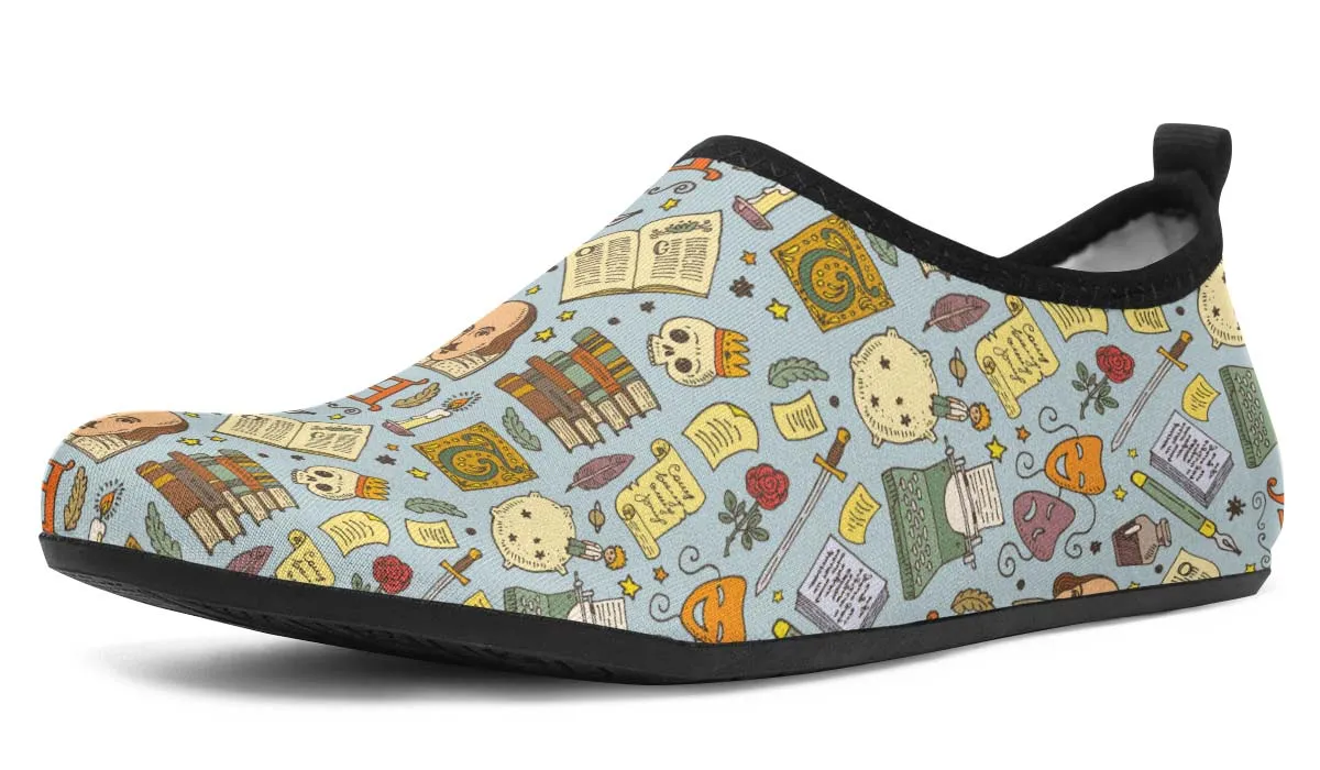 Literature Pattern Aqua Barefoot Shoes
