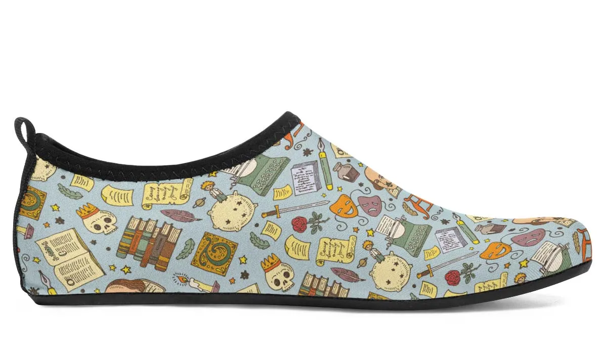 Literature Pattern Aqua Barefoot Shoes