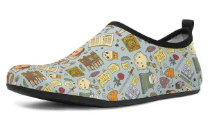 Literature Pattern Aqua Barefoot Shoes