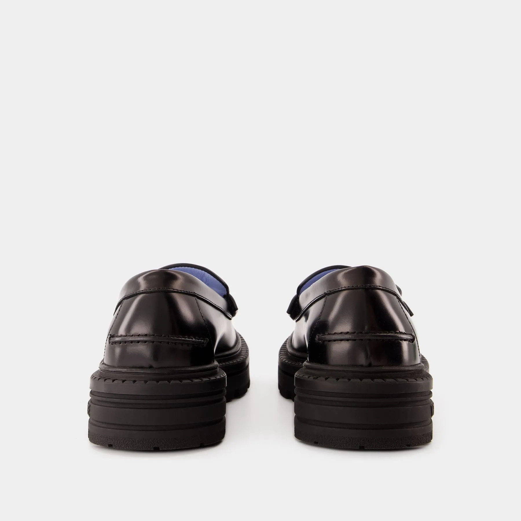 Loafers Calf Leather Flat Shoes - Versace - Calfskin - Black