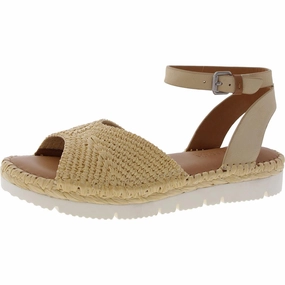Lucille Raffia Womens Woven Ankle Strap