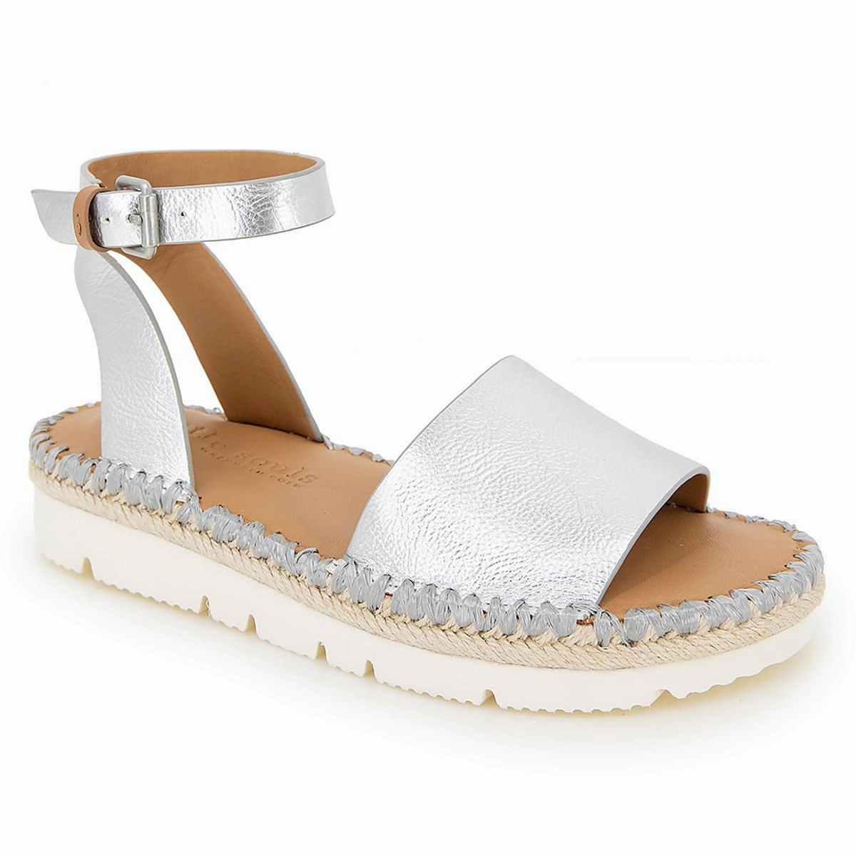 LUCILLE Womens Cushioned Footbed Leather Flatform Sandals