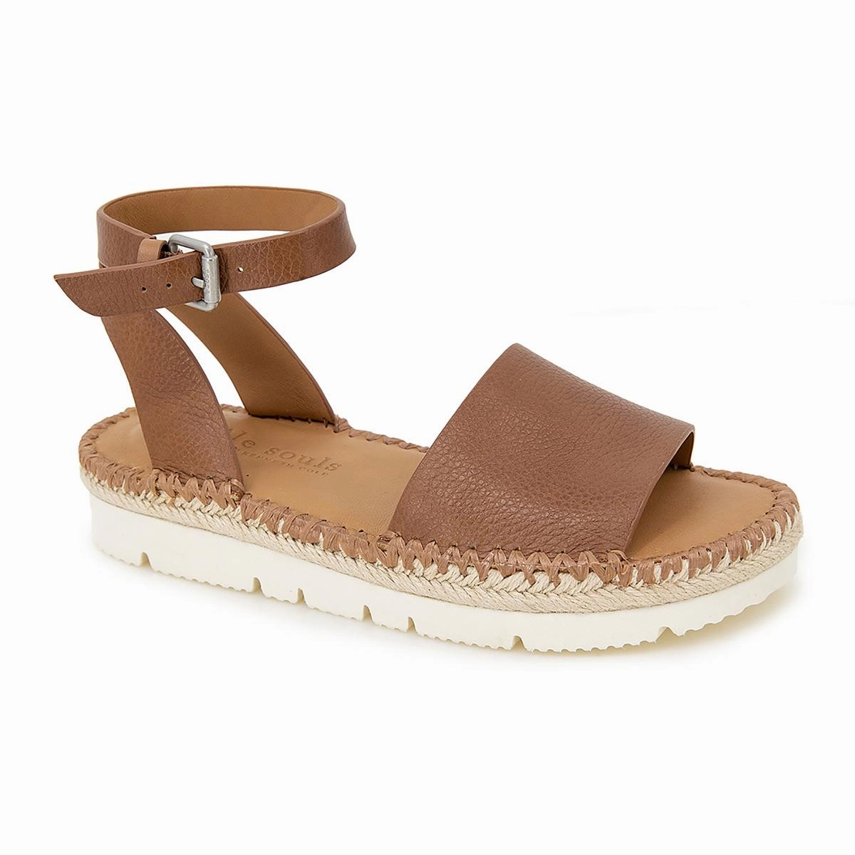 LUCILLE Womens Cushioned Footbed Leather Flatform Sandals