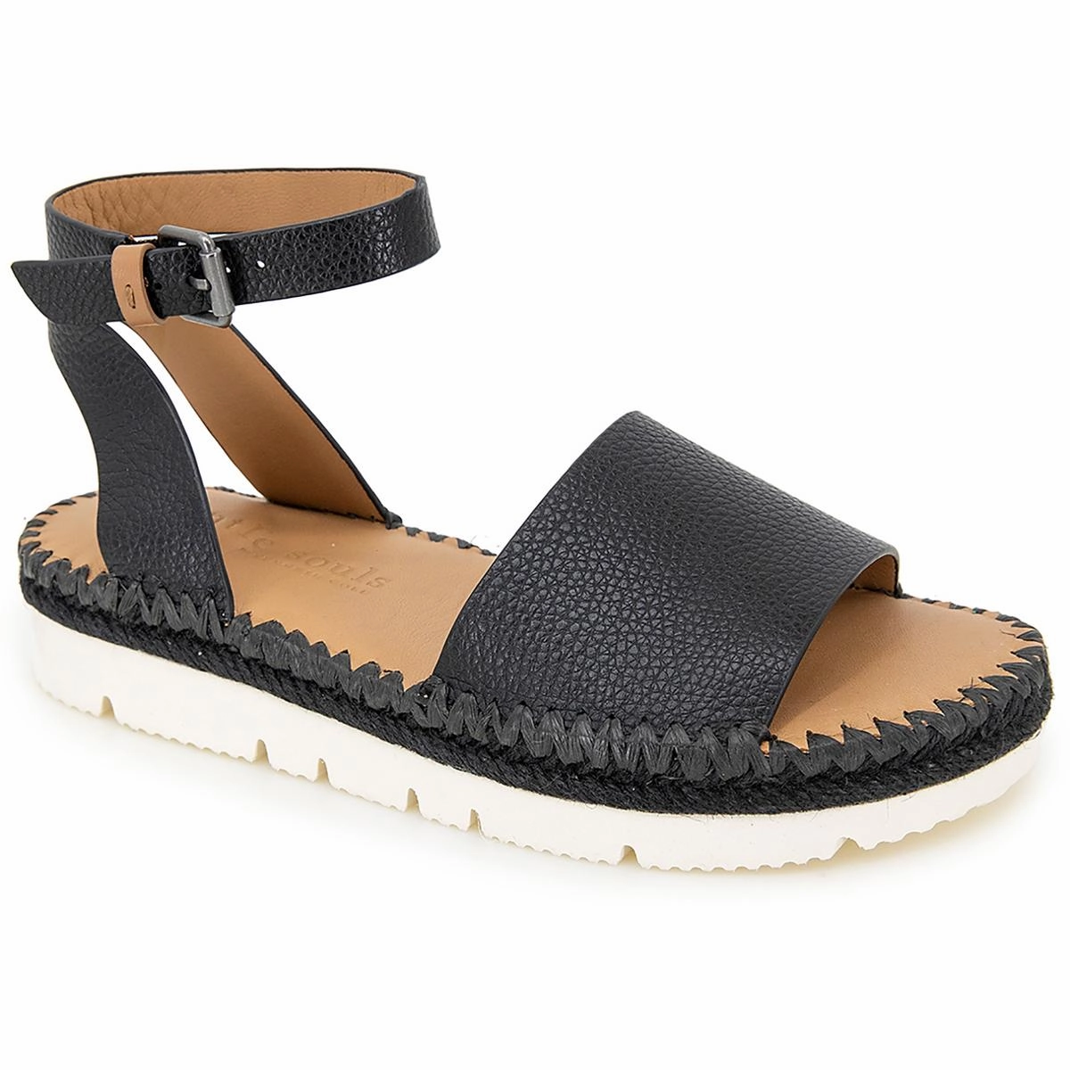 LUCILLE Womens Cushioned Footbed Leather Flatform Sandals