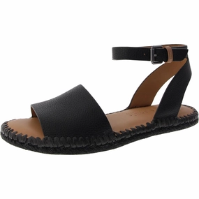 LUCILLE Womens Cushioned Footbed Leather Flatform Sandals