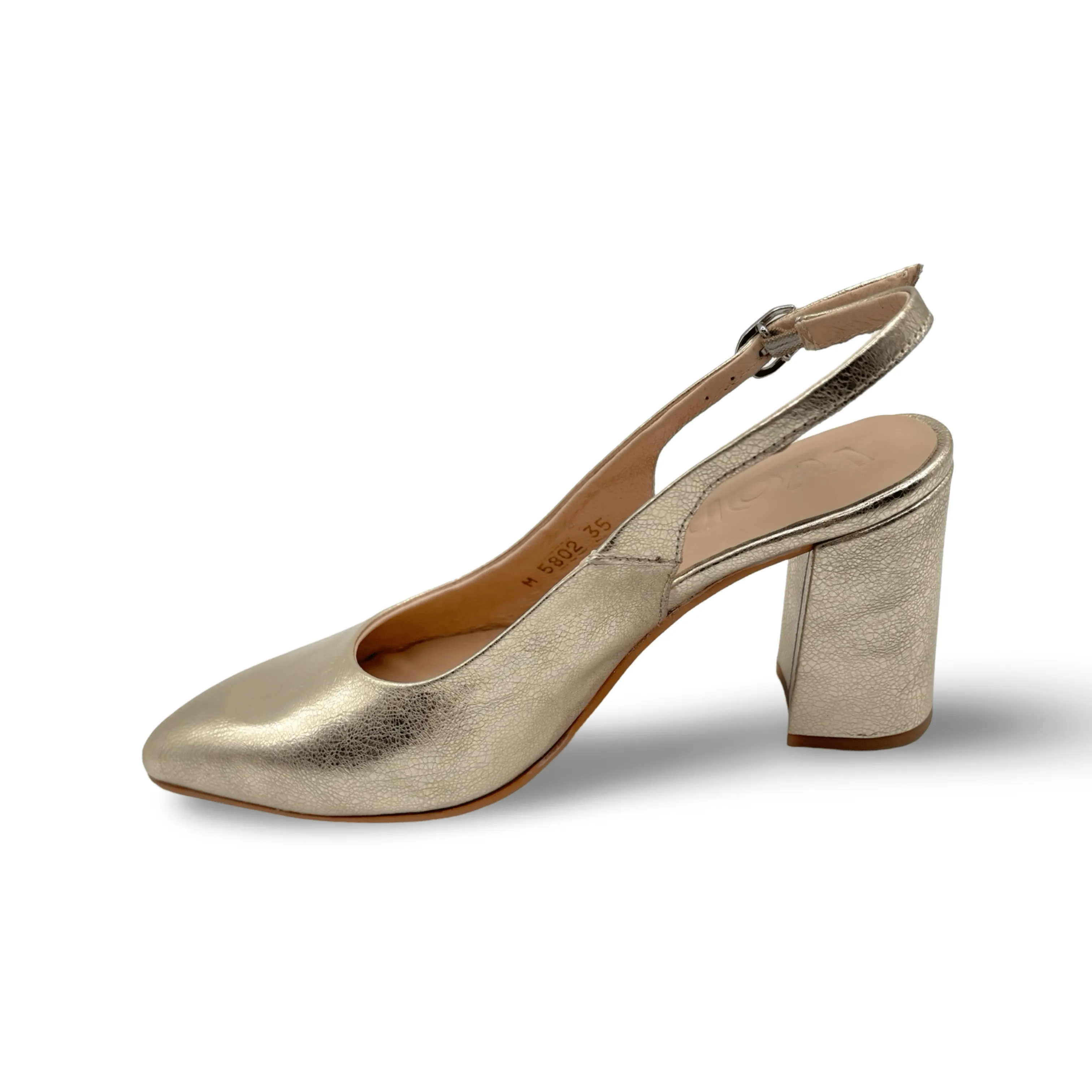 M5802 Gold Metallic Sling Back