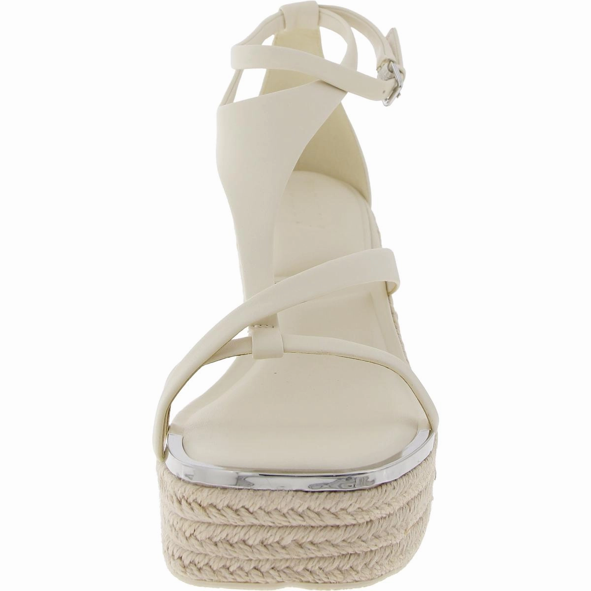 Maryn Womens Embellished Faux Leather Platform Sandals