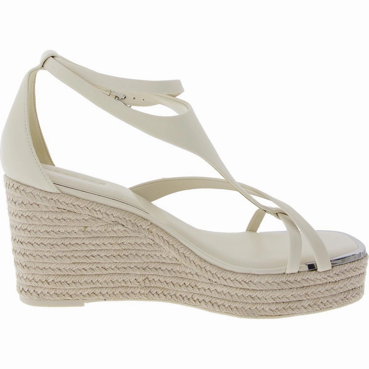 Maryn Womens Embellished Faux Leather Platform Sandals