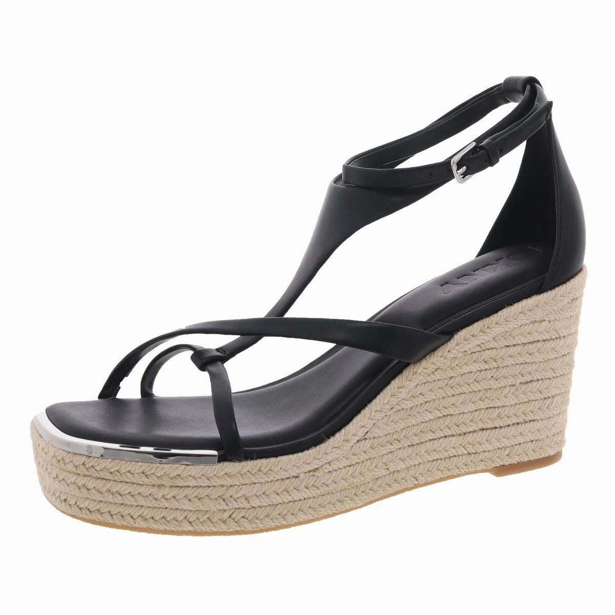 Maryn Womens Embellished Faux Leather Platform Sandals
