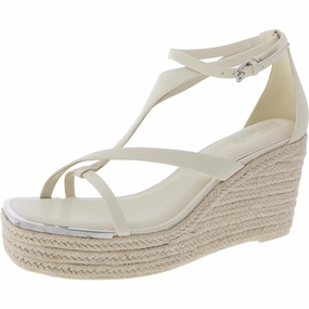 Maryn Womens Embellished Faux Leather Platform Sandals