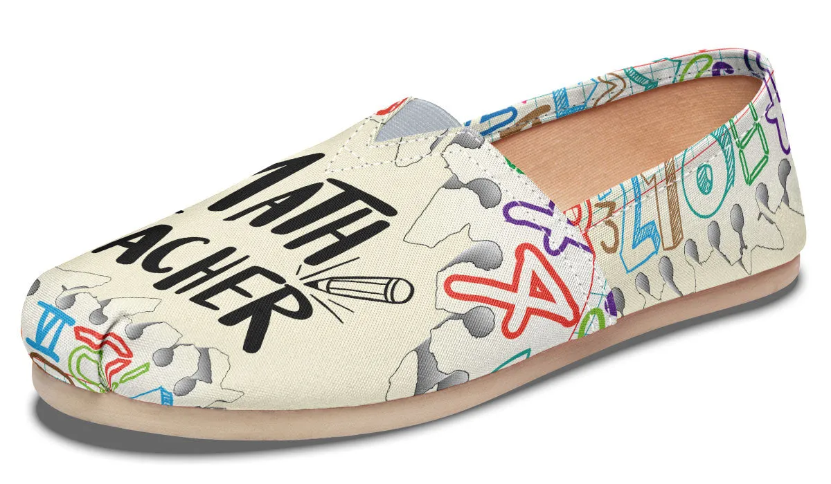 Math Teacher Paper Casual Shoes
