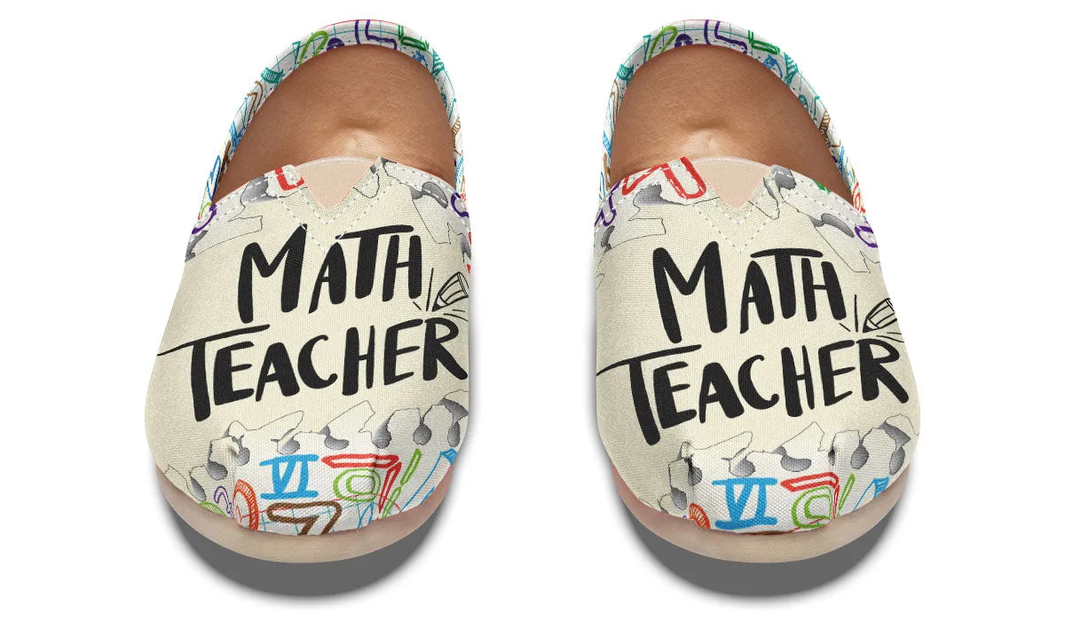 Math Teacher Paper Casual Shoes