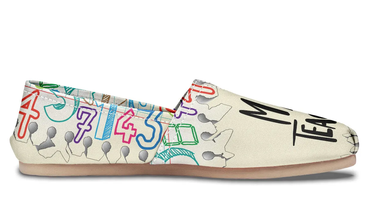 Math Teacher Paper Casual Shoes