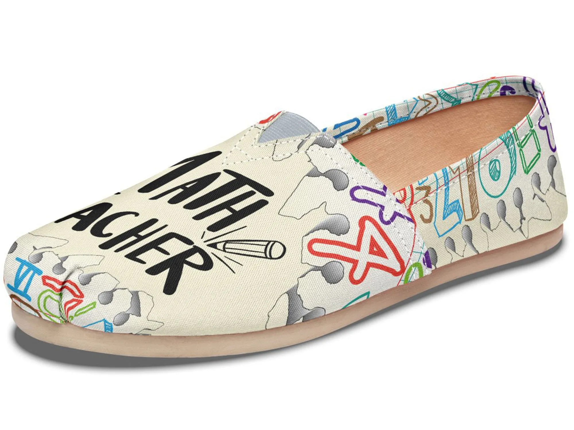Math Teacher Paper Casual Shoes