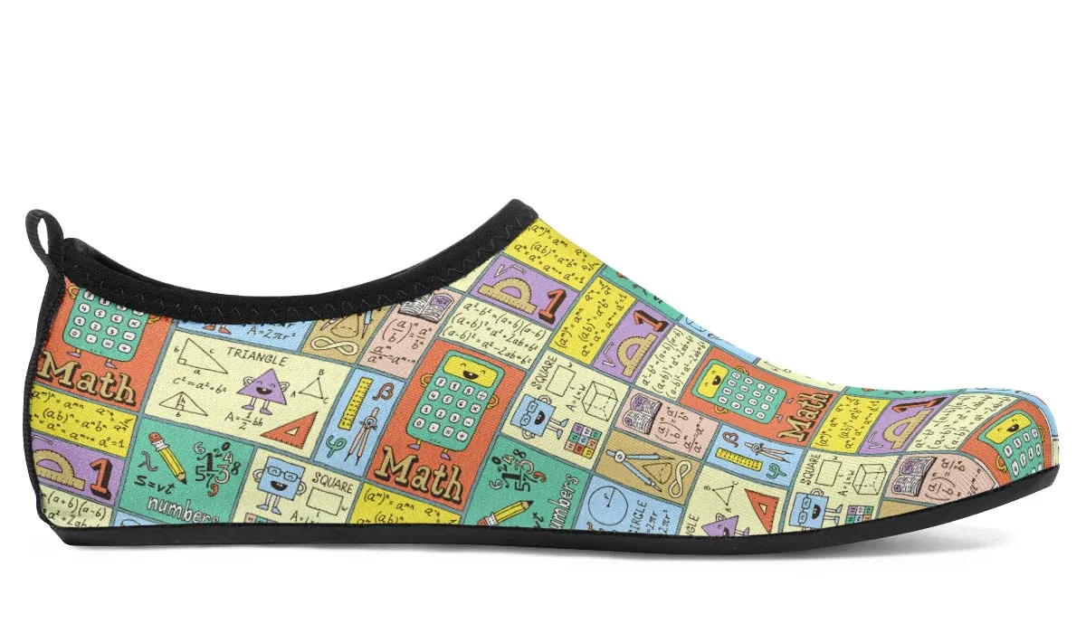 Mathematics Doodle Aqua Barefoot Shoes
