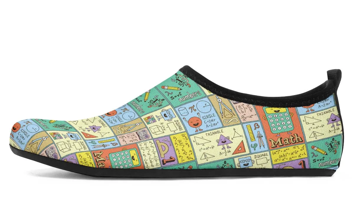 Mathematics Doodle Aqua Barefoot Shoes