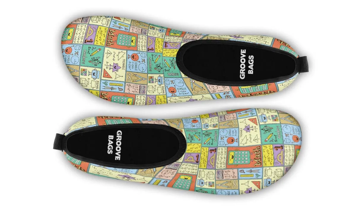 Mathematics Doodle Aqua Barefoot Shoes