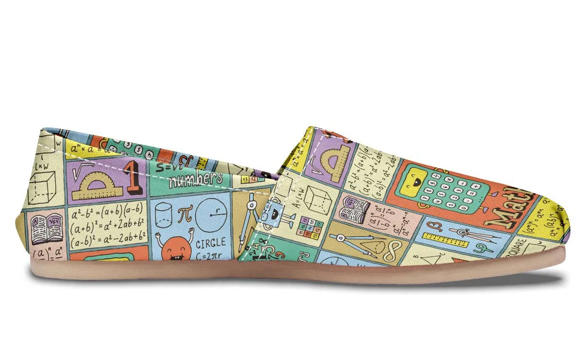 Mathematics Doodle Casual Shoes