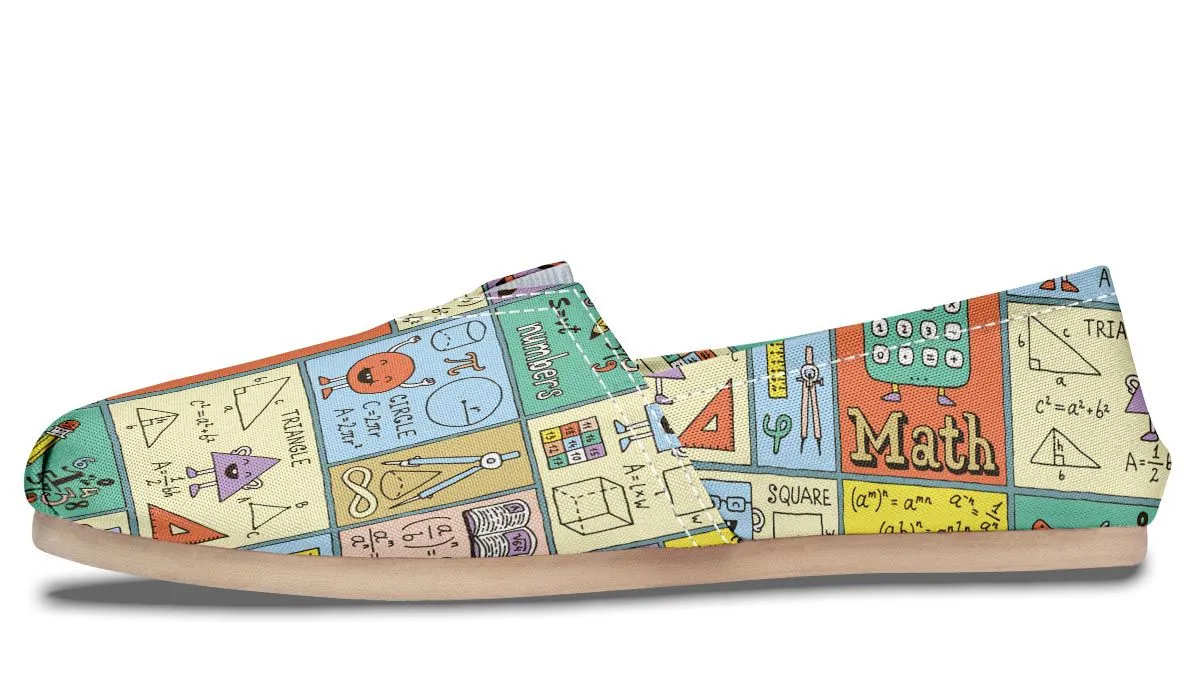 Mathematics Doodle Casual Shoes