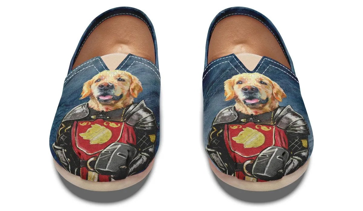 Medieval Golden Retriever Portrait Casual Shoes