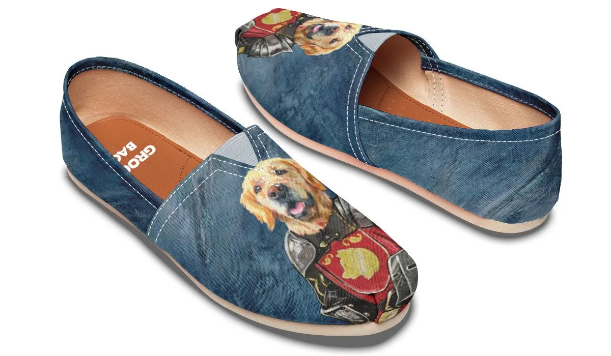 Medieval Golden Retriever Portrait Casual Shoes
