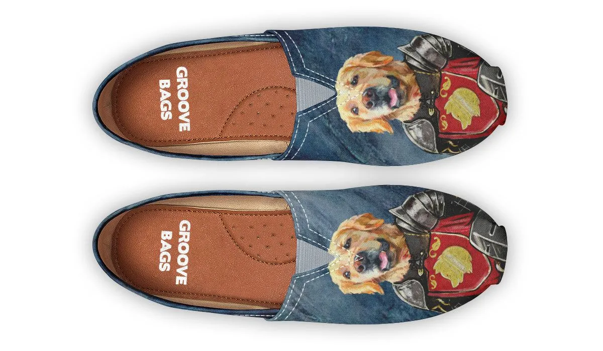 Medieval Golden Retriever Portrait Casual Shoes