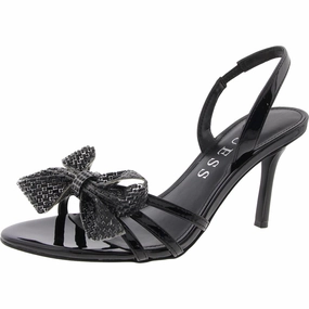 Merle Womens Bow Faux Leather Heels