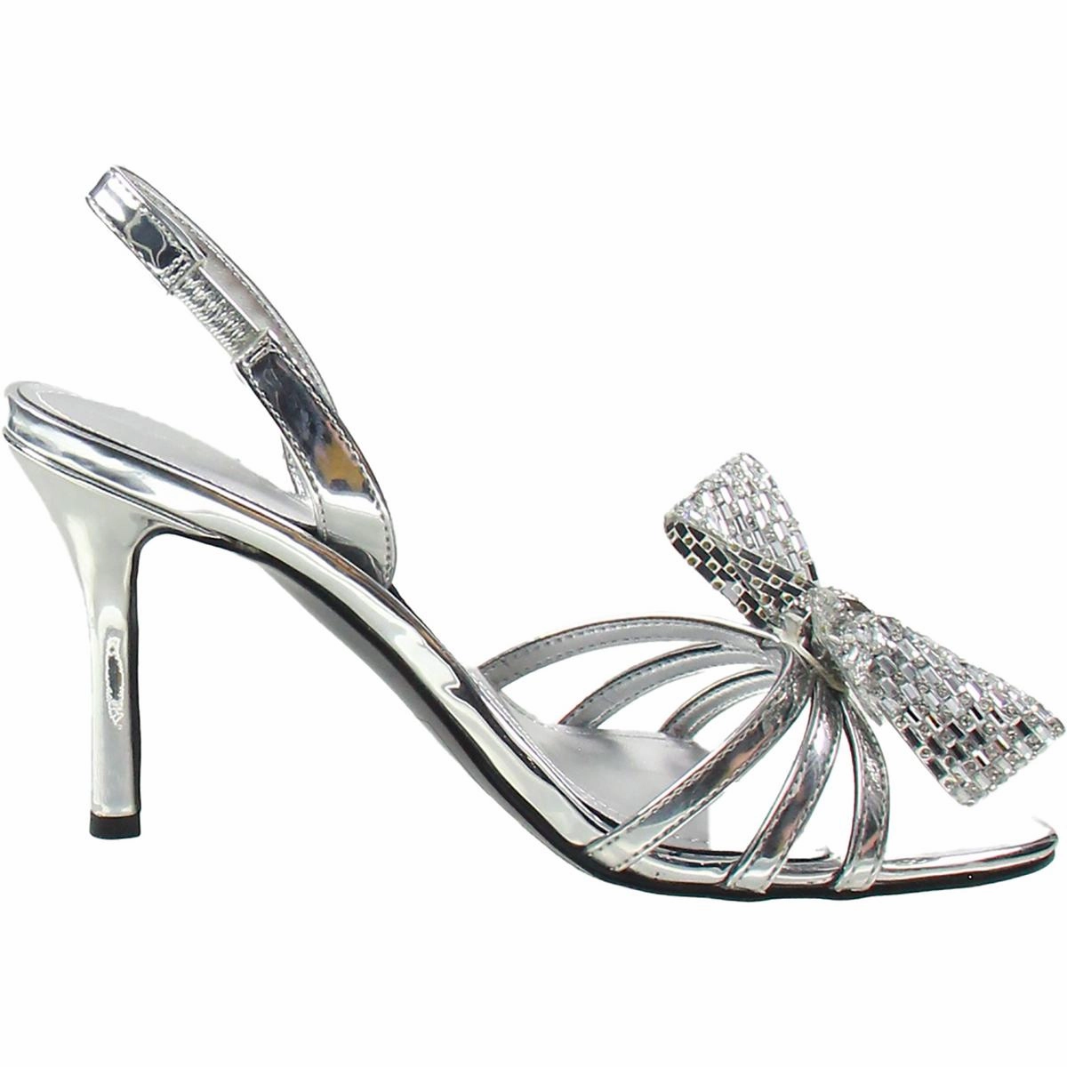Merle Womens Bow Faux Leather Heels