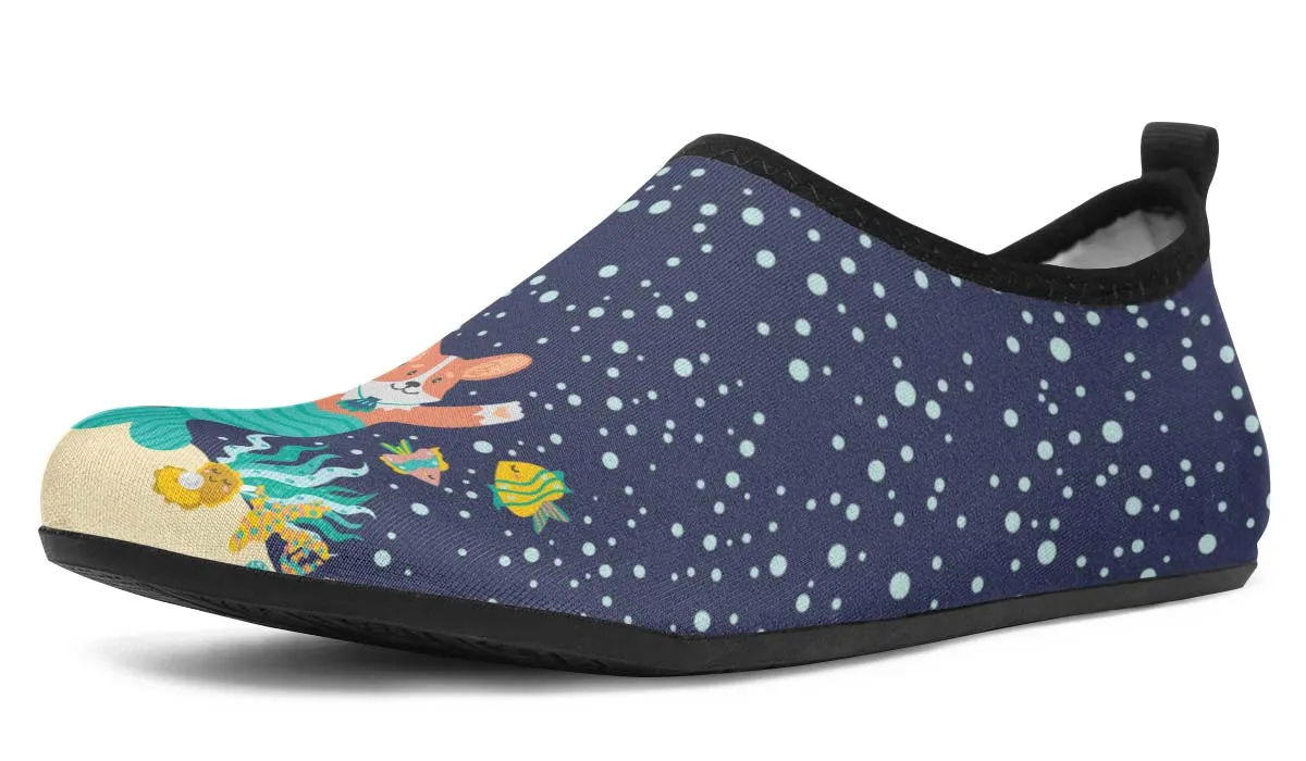 Mermaid Corgi Aqua Barefoot Shoes
