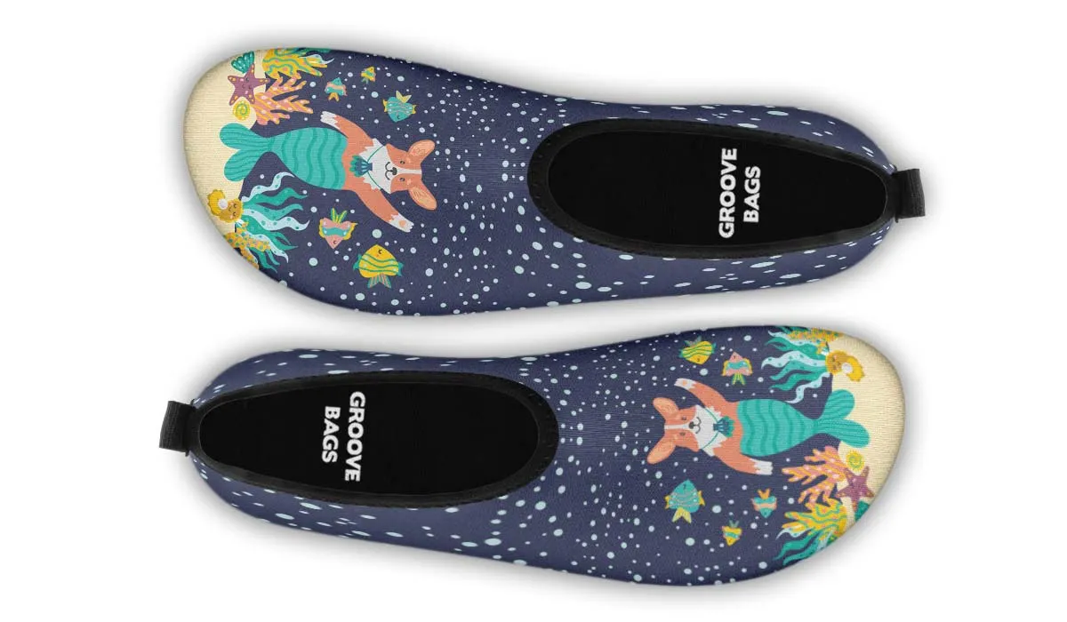 Mermaid Corgi Aqua Barefoot Shoes