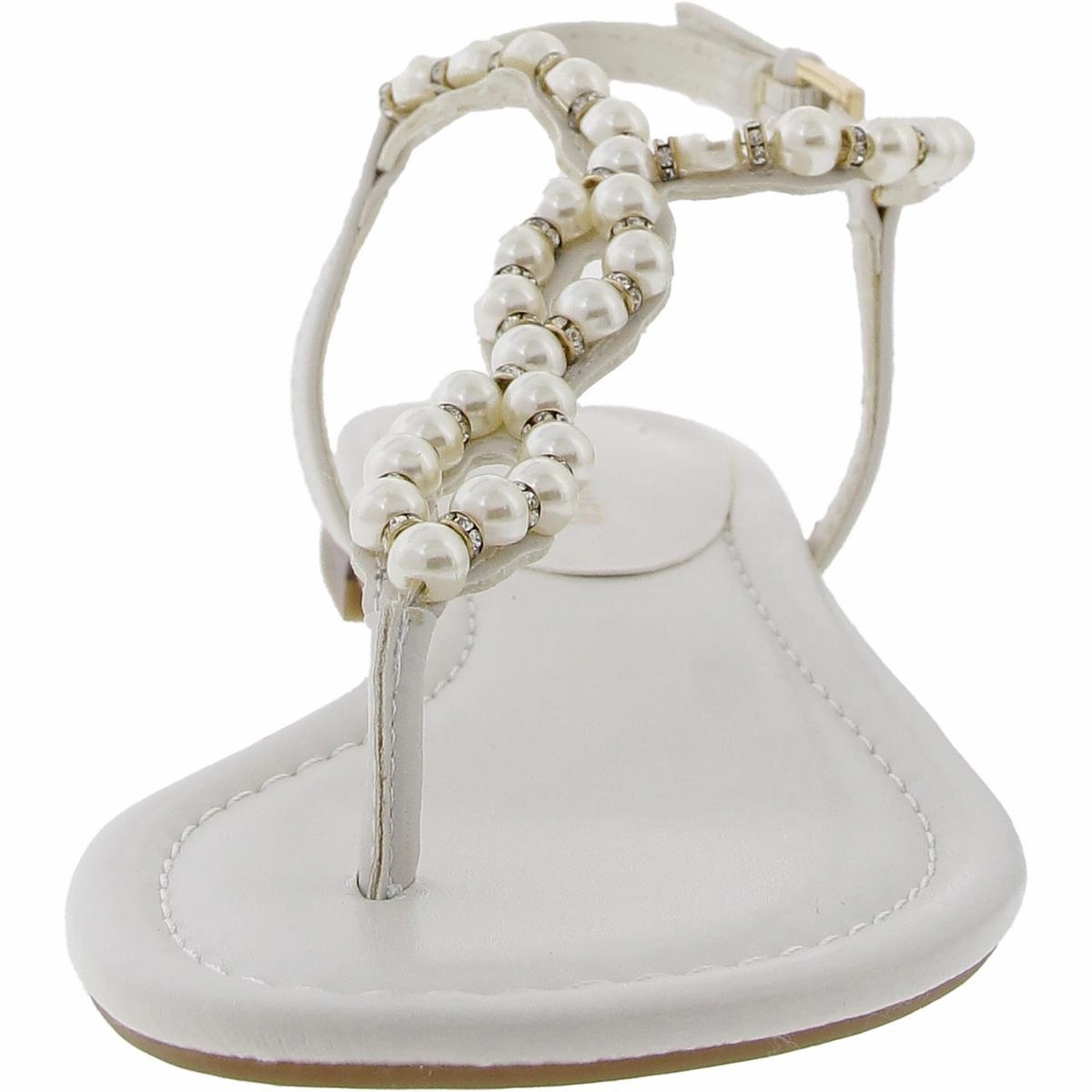 MFFIESTY Womens Jeweled Manmade Slingback Sandals