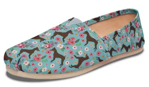 Miniature Pinscher Flower Casual Shoes