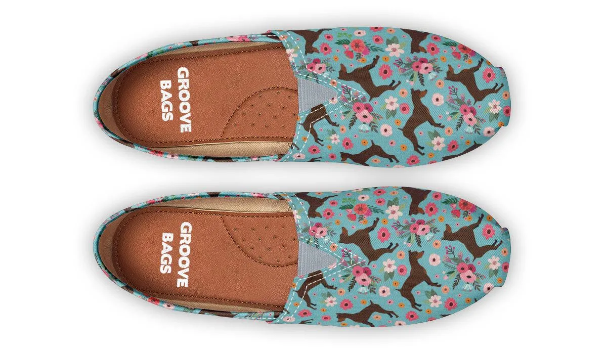 Miniature Pinscher Flower Casual Shoes