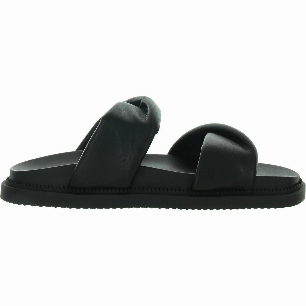 Minniie Womens Faux Leather Open Toe Slide Sandals