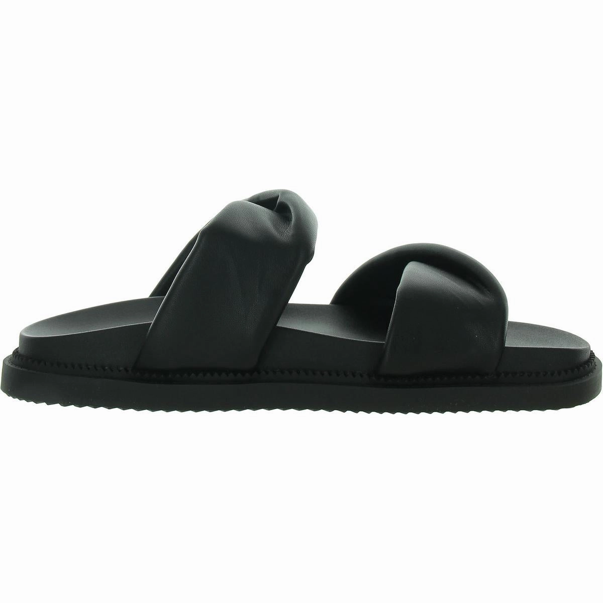 Minniie Womens Faux Leather Open Toe Slide Sandals